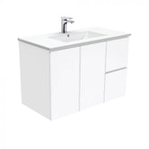 Fienza 900mm Dolce Fingerpull Wall Hung Vanity - Gloss White